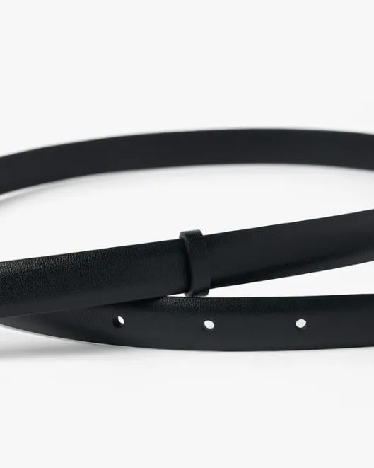 LS Clasp Leather Skinny Belt Women Belts Lilysilk Hats