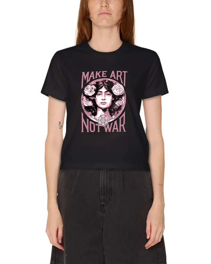 MAKE ART NOT WAR II KAYLIN TSHIRT Black Women TSHIRTS OBEY Clothing