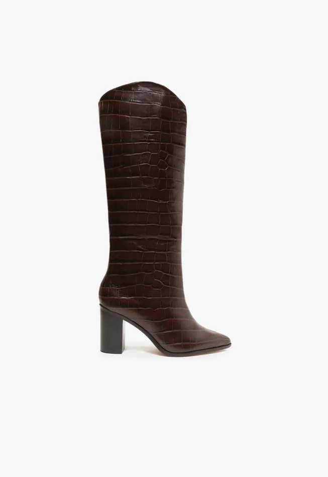 Maryana Block Boot Dark Chocolate Women Schutz Shoes Maryana Boots