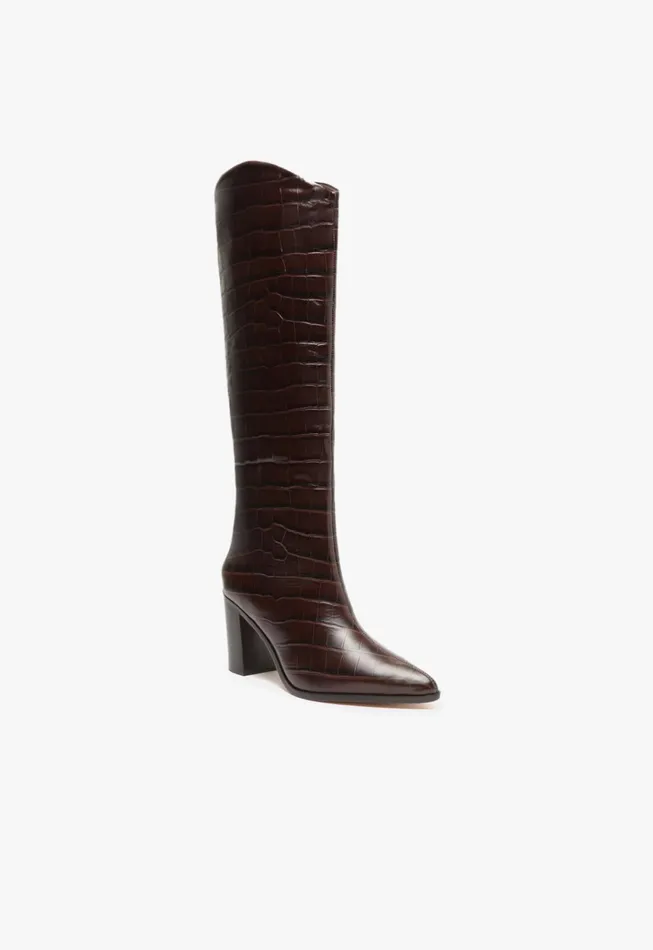 Maryana Block Boot Dark Chocolate Women Schutz Shoes Maryana Boots