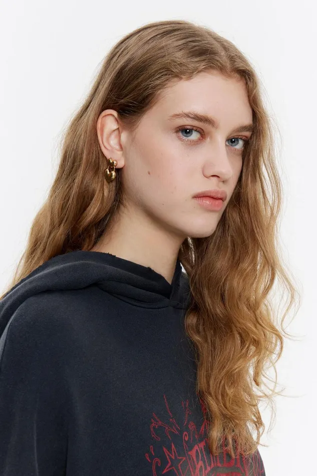 Matte Gold Double Heart Earrings Gold Women Bimba Y Lola Jewelry Matte Gold Double Heart Earrings Gold Women Bimba Y Lola Jewelry