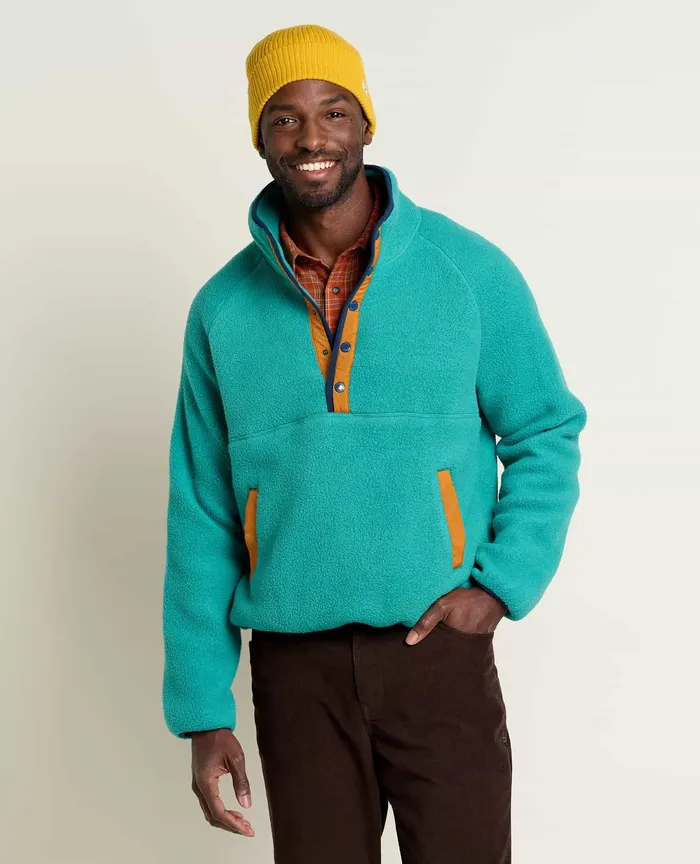 Men8217s Campo Fleece Pullover Cyan Men8217s Jackets and Layers ToadandCo