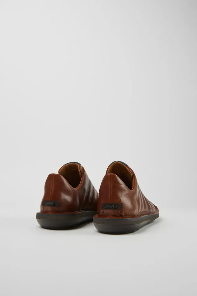 Men Beetle Brown Leather Shoes Camper Casual Shoes Men Beetle Brown Leather Shoes Camper Casual Shoes
