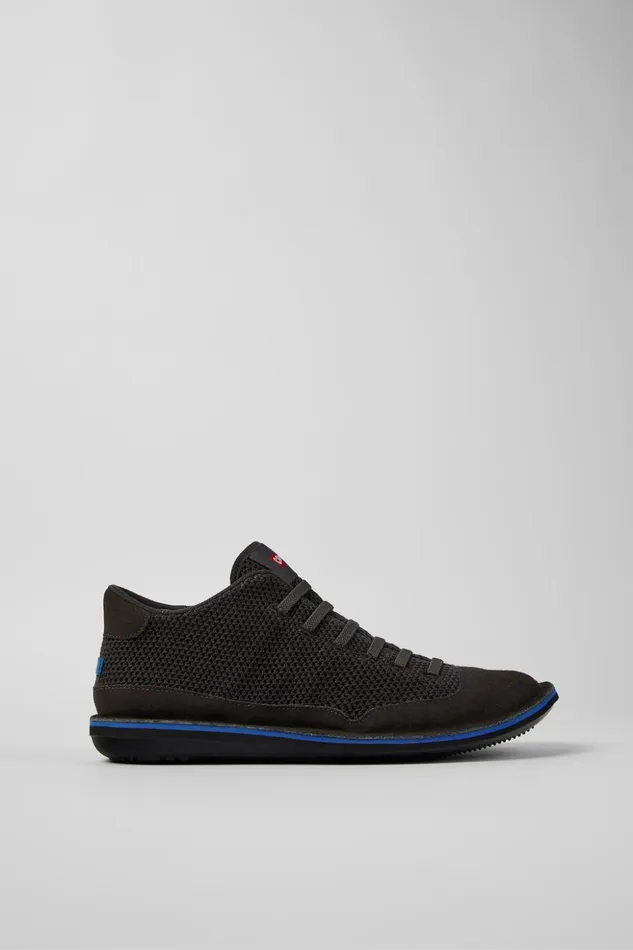 Men Beetle Gray TextileNubuck Basket Bootie Camper Ankle Boots Men Beetle Gray TextileNubuck Basket Bootie Camper Ankle Boots
