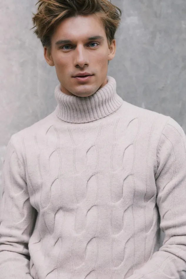 Men Beige New Bruna Knitted Jumper Ecoalf Knitwear