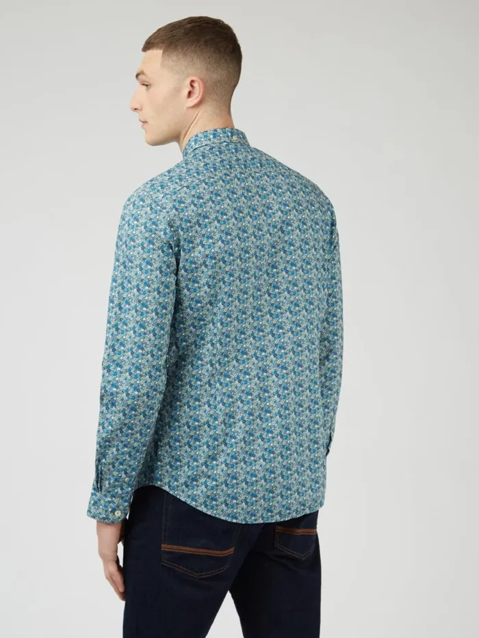 Men Ben Sherman Archive Print Shirts Floral Print LongSleeve Shirt 8211 Blue Men Ben Sherman Archive Print Shirts Floral Print LongSleeve Shirt 8211 Blue