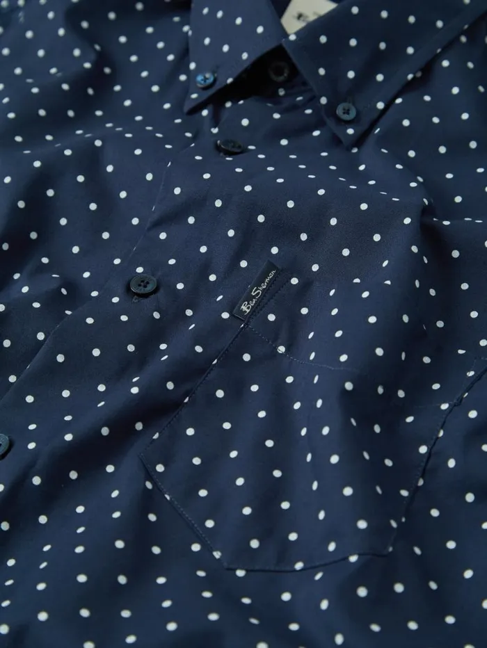 Men Ben Sherman Archive Print Shirts Navy Polka Dot Print LongSleeve Shirt Men Ben Sherman Archive Print Shirts Navy Polka Dot Print LongSleeve Shirt