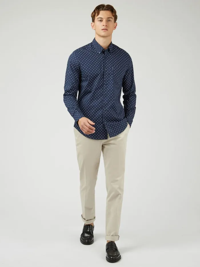 Men Ben Sherman Archive Print Shirts Navy Polka Dot Print LongSleeve Shirt Men Ben Sherman Archive Print Shirts Navy Polka Dot Print LongSleeve Shirt
