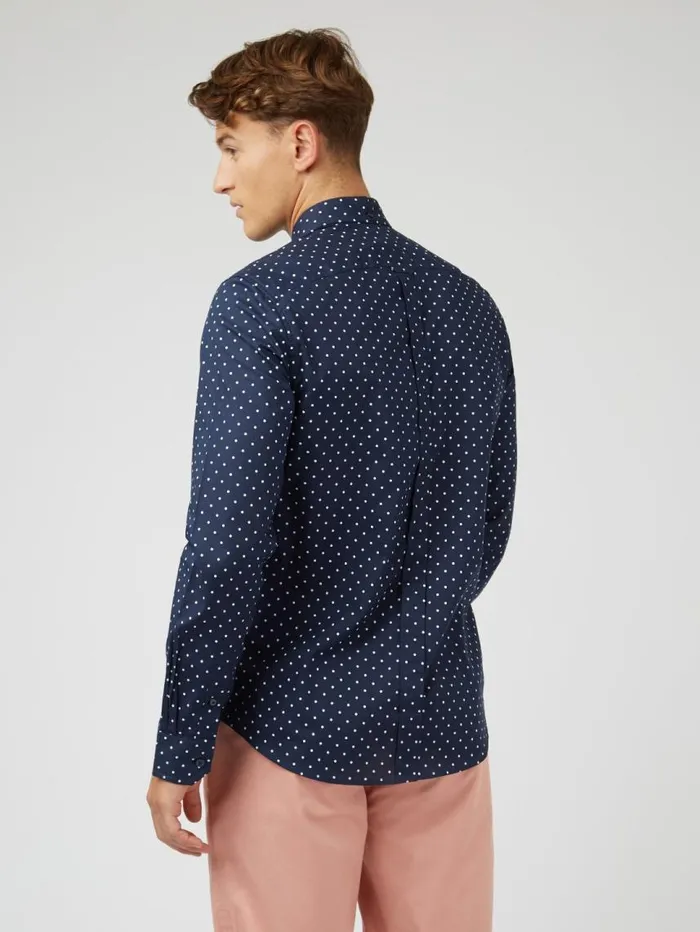 Men Ben Sherman Archive Print Shirts Navy Polka Dot Print LongSleeve Shirt Men Ben Sherman Archive Print Shirts Navy Polka Dot Print LongSleeve Shirt