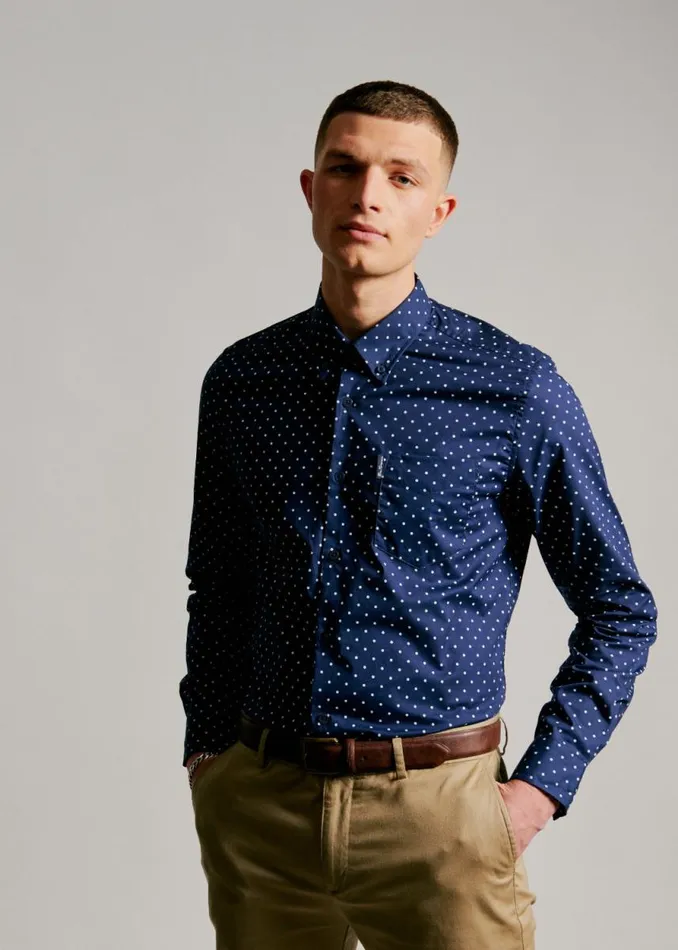 Men Ben Sherman Archive Print Shirts Navy Polka Dot Print LongSleeve Shirt Men Ben Sherman Archive Print Shirts Navy Polka Dot Print LongSleeve Shirt