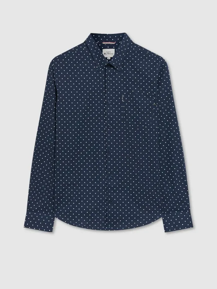 Men Ben Sherman Archive Print Shirts Navy Polka Dot Print LongSleeve Shirt Men Ben Sherman Archive Print Shirts Navy Polka Dot Print LongSleeve Shirt