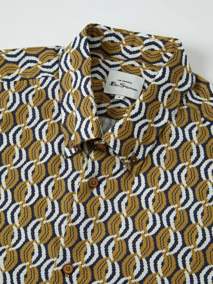 Men Ben Sherman Archive Print Shirts Optical Print ShortSleeve Shirt Men Ben Sherman Archive Print Shirts Optical Print ShortSleeve Shirt