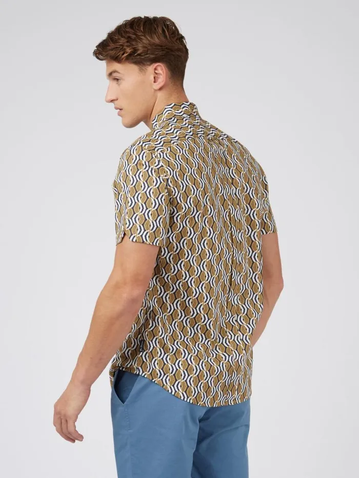 Men Ben Sherman Archive Print Shirts Optical Print ShortSleeve Shirt Men Ben Sherman Archive Print Shirts Optical Print ShortSleeve Shirt