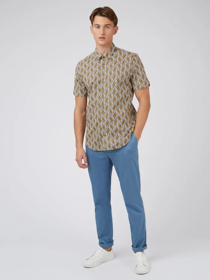 Men Ben Sherman Archive Print Shirts Optical Print ShortSleeve Shirt Men Ben Sherman Archive Print Shirts Optical Print ShortSleeve Shirt