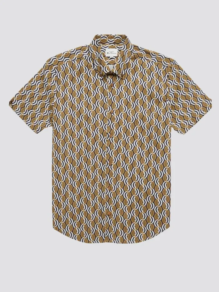 Men Ben Sherman Archive Print Shirts Optical Print ShortSleeve Shirt Men Ben Sherman Archive Print Shirts Optical Print ShortSleeve Shirt