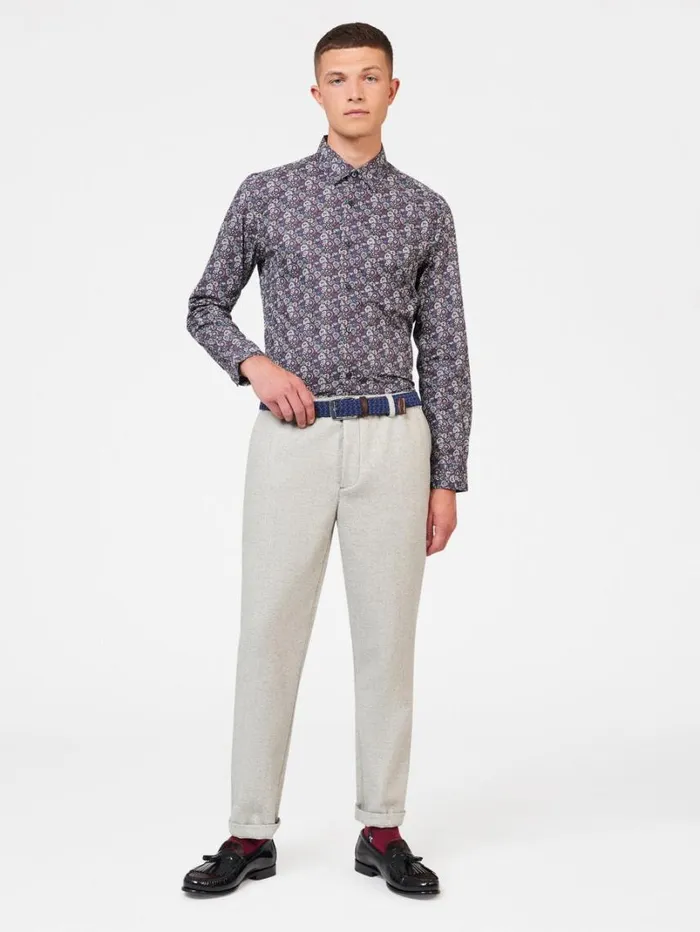 Men Ben Sherman Archive Print Shirts Winter Floral Print Shirt 8211 Plum Men Ben Sherman Archive Print Shirts Winter Floral Print Shirt 8211 Plum