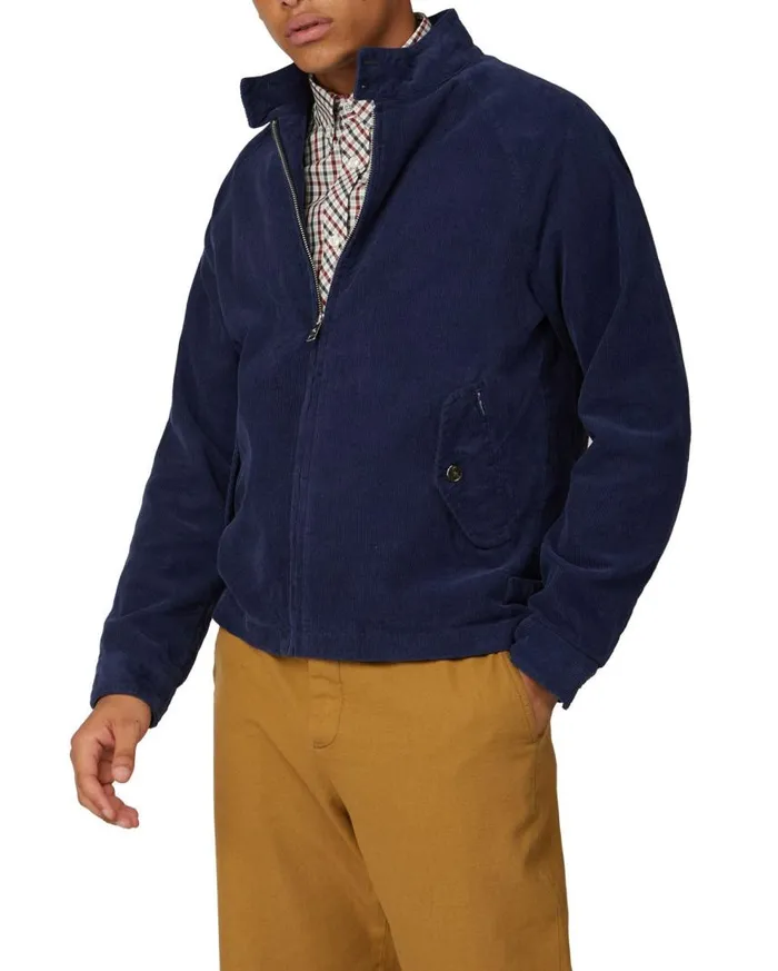 Men Ben Sherman Harrington Jackets Cord Harrington Jacket 8211 Ink