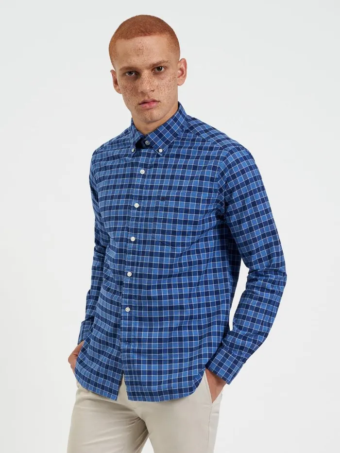 Men Ben Sherman Heritage Check Shirts Brighton Oxford Organic Shirt 8211 Navy Blue Gingham Men Ben Sherman Heritage Check Shirts Brighton Oxford Organic Shirt 8211 Navy Blue Gingham