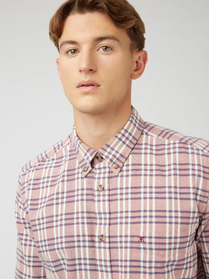 Men Ben Sherman Heritage Check Shirts Classic Oxford Check LongSleeve Shirt