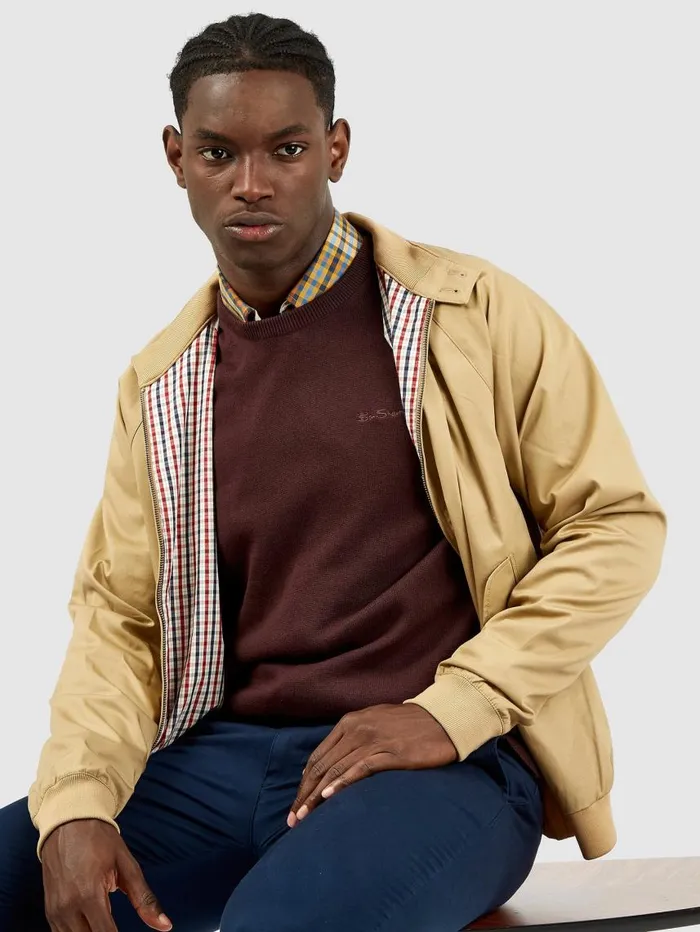 Men Ben Sherman Jackets and Outerwear Signature Harrington Jacket 8211 Sand