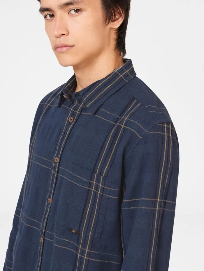 Men Ben Sherman Long Sleeve Shirts B By Indigo Check Shirt