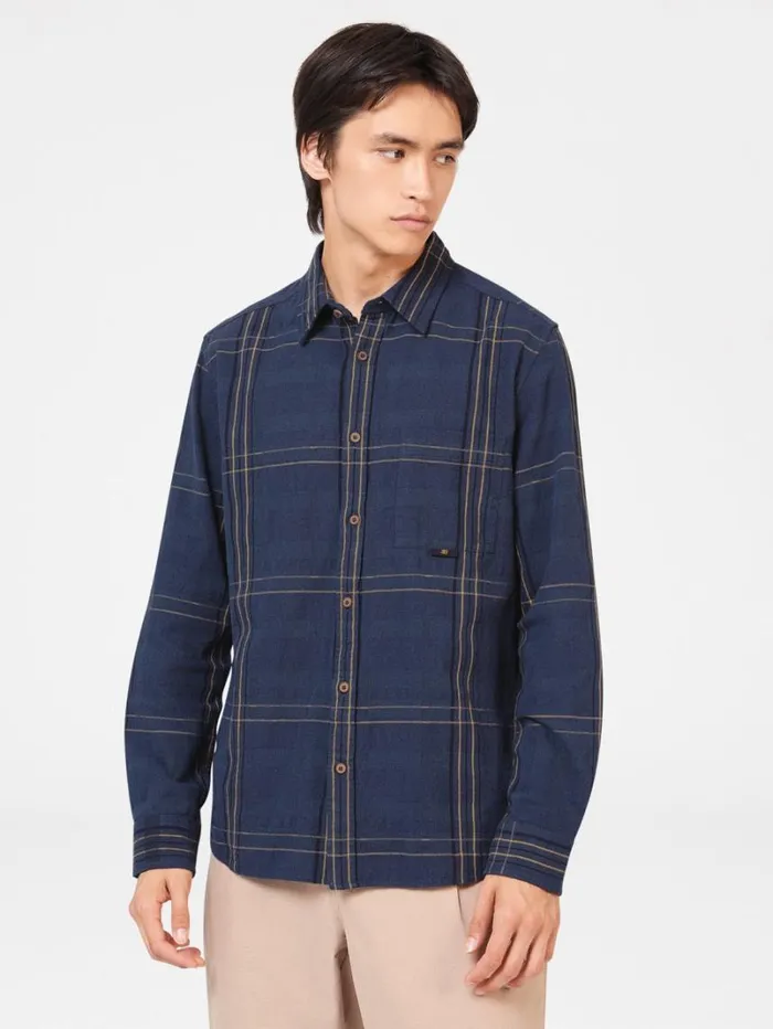 Men Ben Sherman Long Sleeve Shirts B By Indigo Check Shirt Men Ben Sherman Long Sleeve Shirts B By Indigo Check Shirt