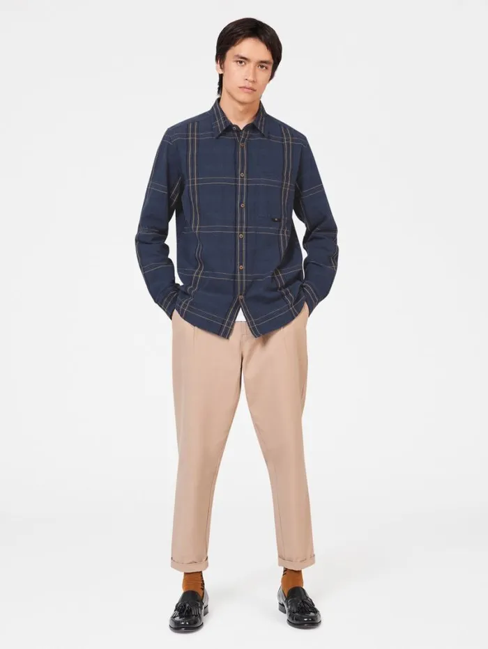 Men Ben Sherman Long Sleeve Shirts B By Indigo Check Shirt Men Ben Sherman Long Sleeve Shirts B By Indigo Check Shirt