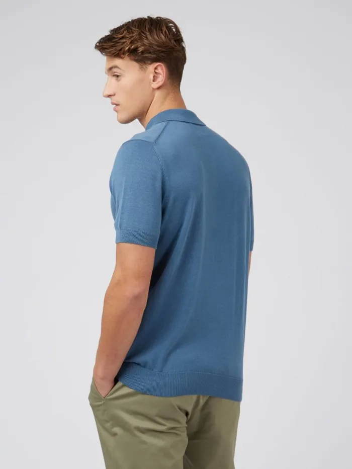 Men Ben Sherman Mod Knit Polos Signature Knit Polo 8211 Blue Shadow Men Ben Sherman Mod Knit Polos Signature Knit Polo 8211 Blue Shadow