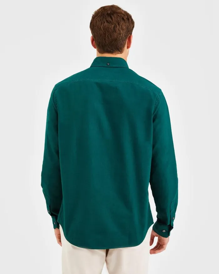 Men Ben Sherman Oxford Shirts Beatnik Oxford Garment Dye Shirt 8211 Forest Green