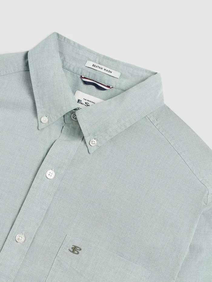 Men Ben Sherman Oxford Shirts Brighton Oxford Organic Shirt 8211 Forest Green