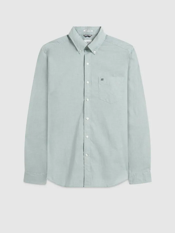Men Ben Sherman Oxford Shirts Brighton Oxford Organic Shirt 8211 Forest Green