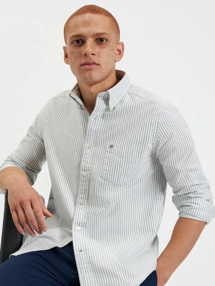Men Ben Sherman Oxford Shirts Brighton Oxford Organic Stripe Shirt 8211 Forest Green Bengal Stripe Men Ben Sherman Oxford Shirts Brighton Oxford Organic Stripe Shirt 8211 Forest Green Bengal Stripe