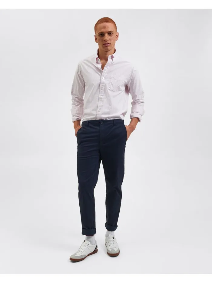 Men Ben Sherman Oxford Shirts Brighton Oxford Organic Stripe Shirt 8211 Pink Bengal Stripe