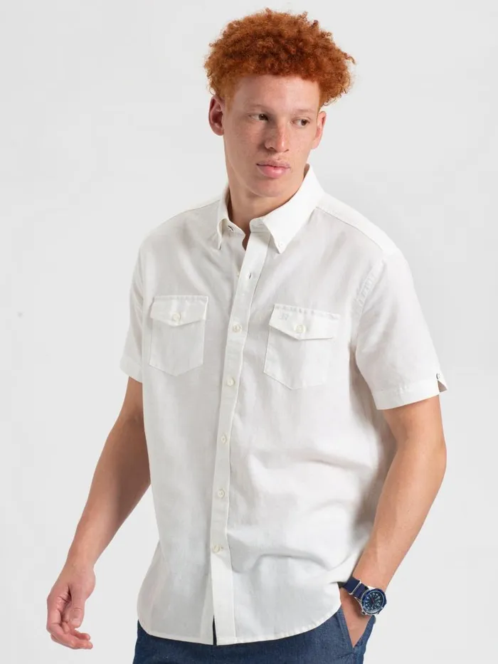 Men Ben Sherman Short Sleeve Shirts Garment Dye ShortSleeve Linen Shirt 8211 White Men Ben Sherman Short Sleeve Shirts Garment Dye ShortSleeve Linen Shirt 8211 White