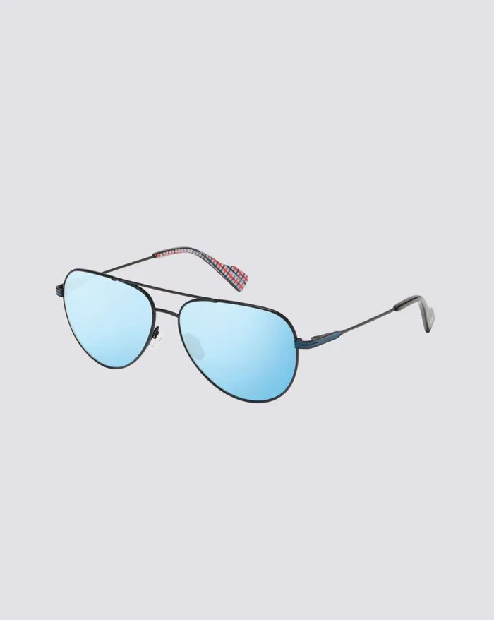 Men Ben Sherman Sunglasses Shaftesbury Polarized Oversized Aviator Eco Sunglasses 8211 BlackBlue