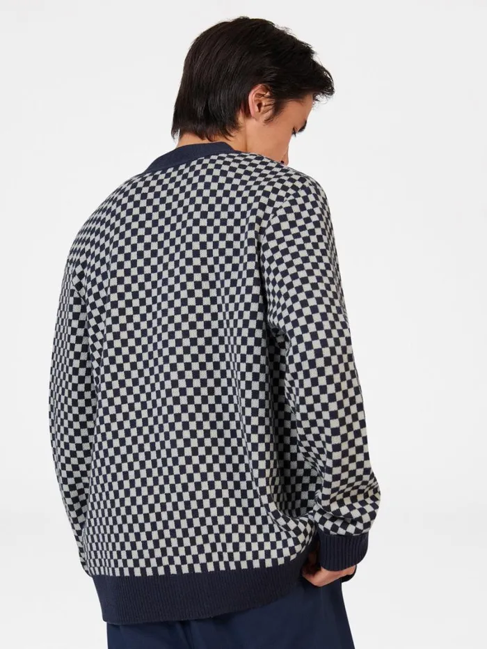 Men Ben Sherman Sweaters and Knits Rolling Stone Checkerboard Cardigan Men Ben Sherman Sweaters and Knits Rolling Stone Checkerboard Cardigan