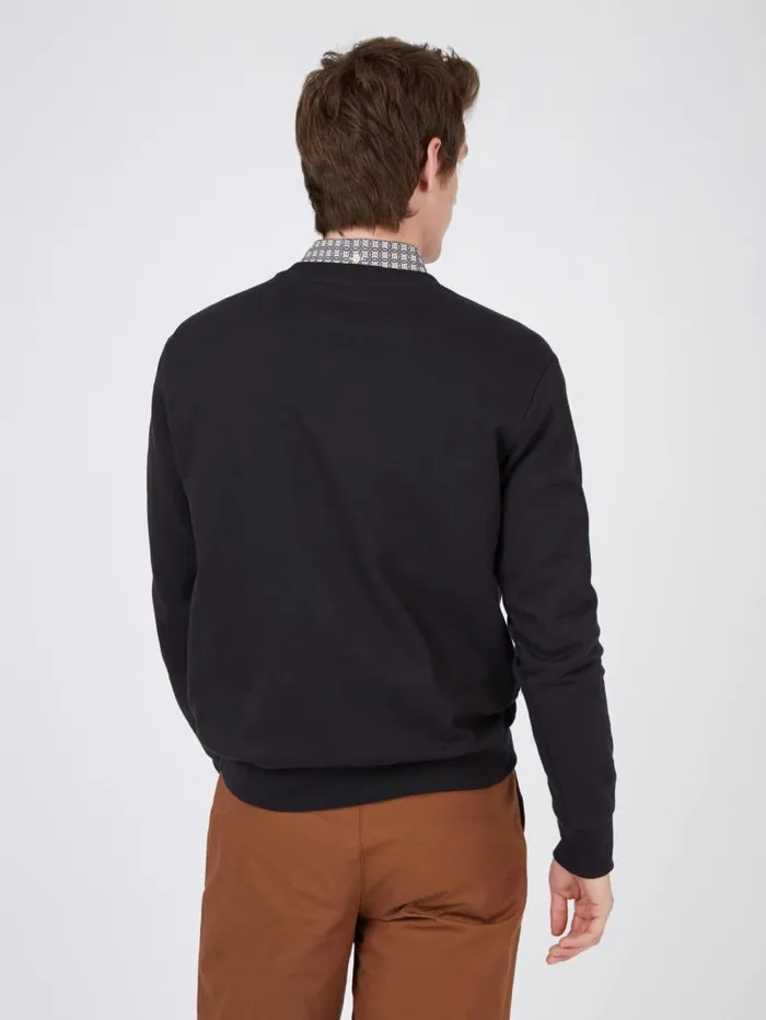 Men Ben Sherman Sweatshirts and Hoodies B By TricotLoopback Sweatshirt 8211 Black