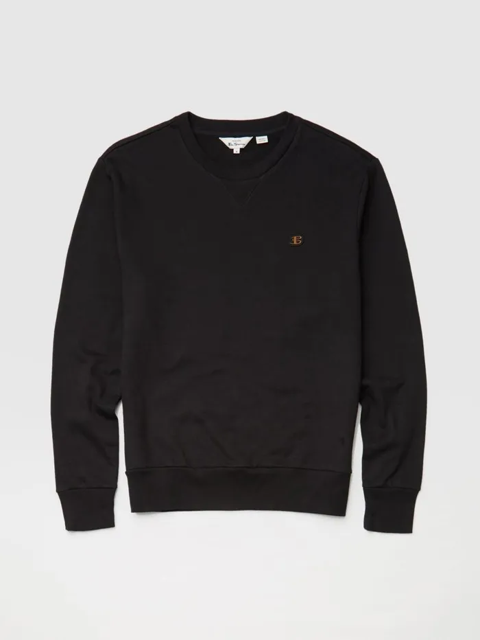 Men Ben Sherman Sweatshirts and Hoodies B By TricotLoopback Sweatshirt 8211 Black