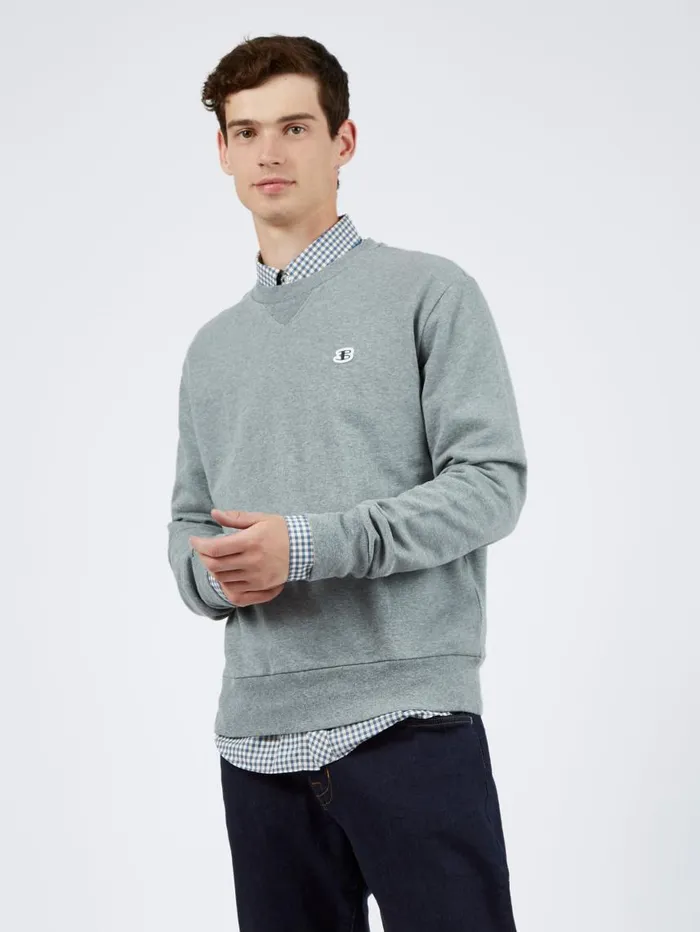 Men Ben Sherman Sweatshirts and Hoodies B By TricotLoopback Sweatshirt 8211 Steel Men Ben Sherman Sweatshirts and Hoodies B By TricotLoopback Sweatshirt 8211 Steel