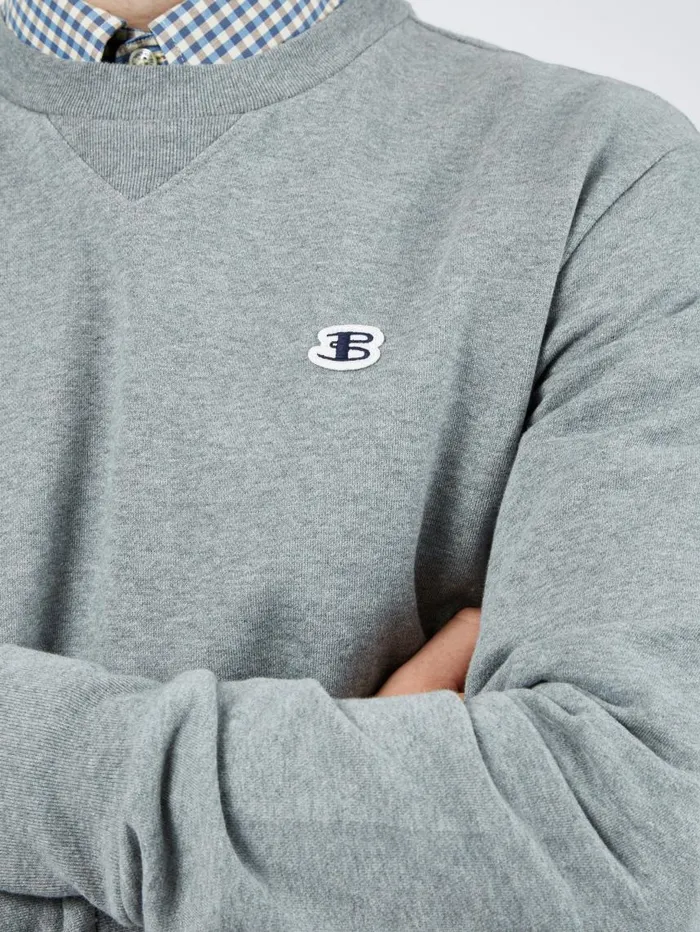 Men Ben Sherman Sweatshirts and Hoodies B By TricotLoopback Sweatshirt 8211 Steel