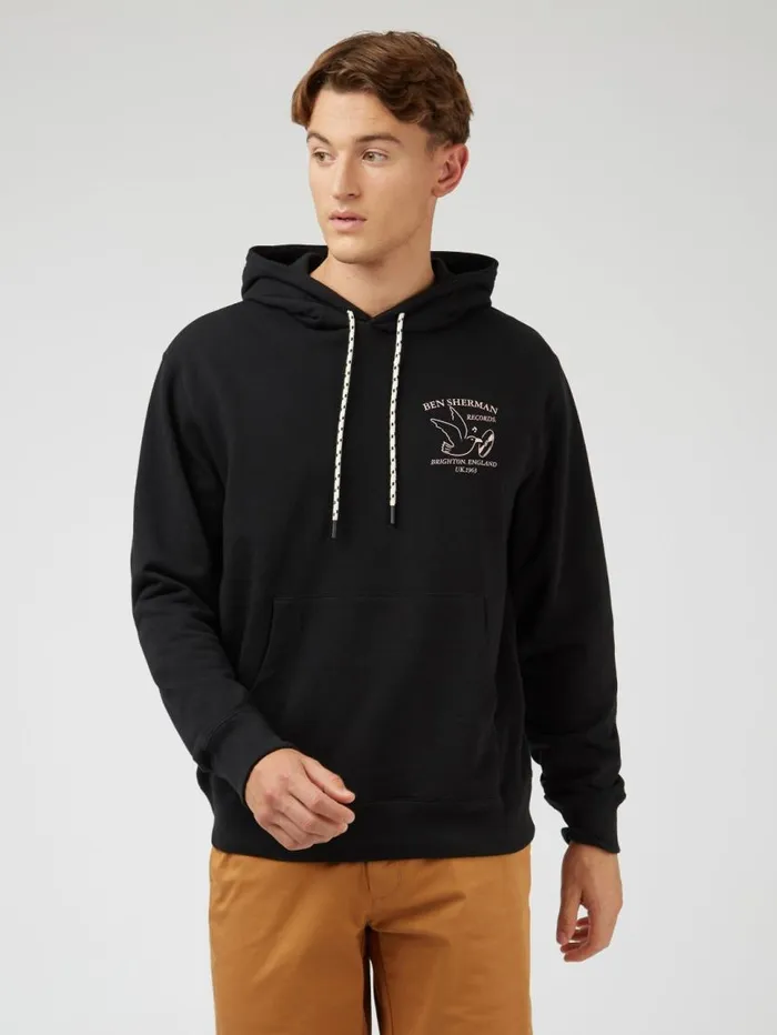 Men Ben Sherman Sweatshirts and Hoodies Brighton Records Graphic Hoodie Men Ben Sherman Sweatshirts and Hoodies Brighton Records Graphic Hoodie