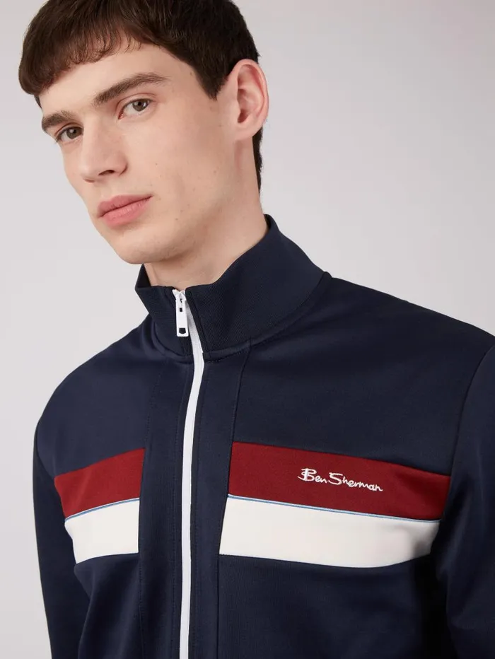 Men Ben Sherman Sweatshirts and Hoodies Color Block Tricot Track Jacket