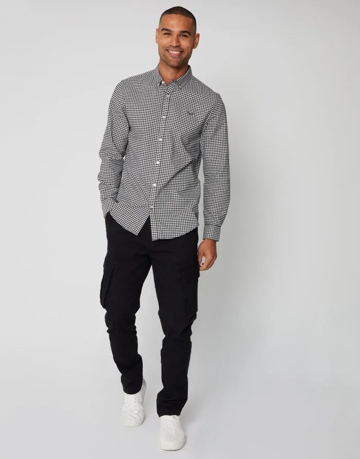 Men Black Check Cotton Long Sleeve Shirt Threadbare Shirts Men Black Check Cotton Long Sleeve Shirt Threadbare Shirts