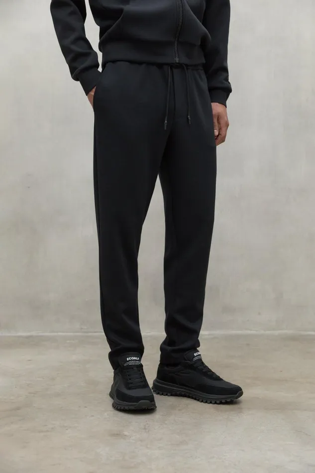Men Black Ethica Trousers Ecoalf Trousers