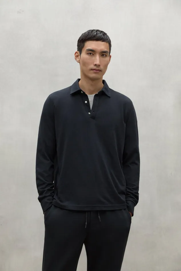 Men Black Matias Polo Shirt Ecoalf Polos