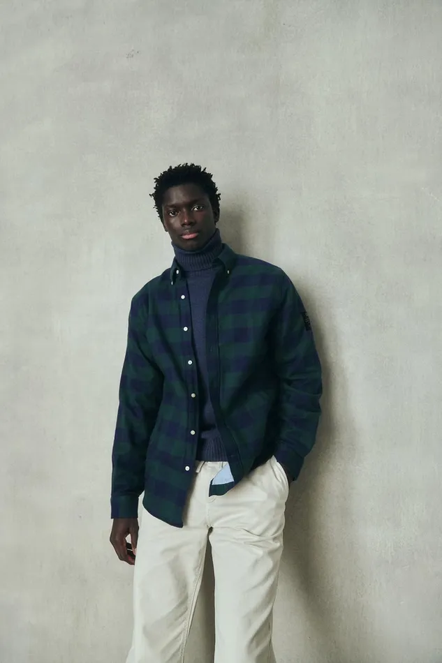 Men Blue And Green Gaston Shirt Ecoalf Shirts