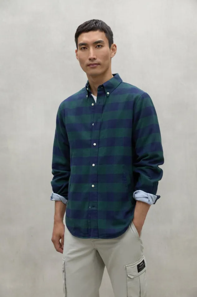Men Blue And Green Gaston Shirt Ecoalf Shirts