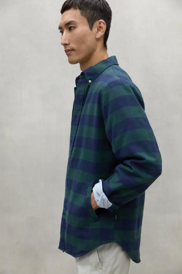 Men Blue And Green Gaston Shirt Ecoalf Shirts