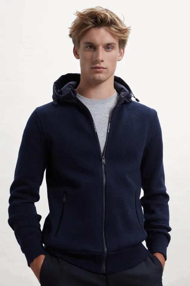 Men Blue Lesca Knitted Jumper Ecoalf Knitwear