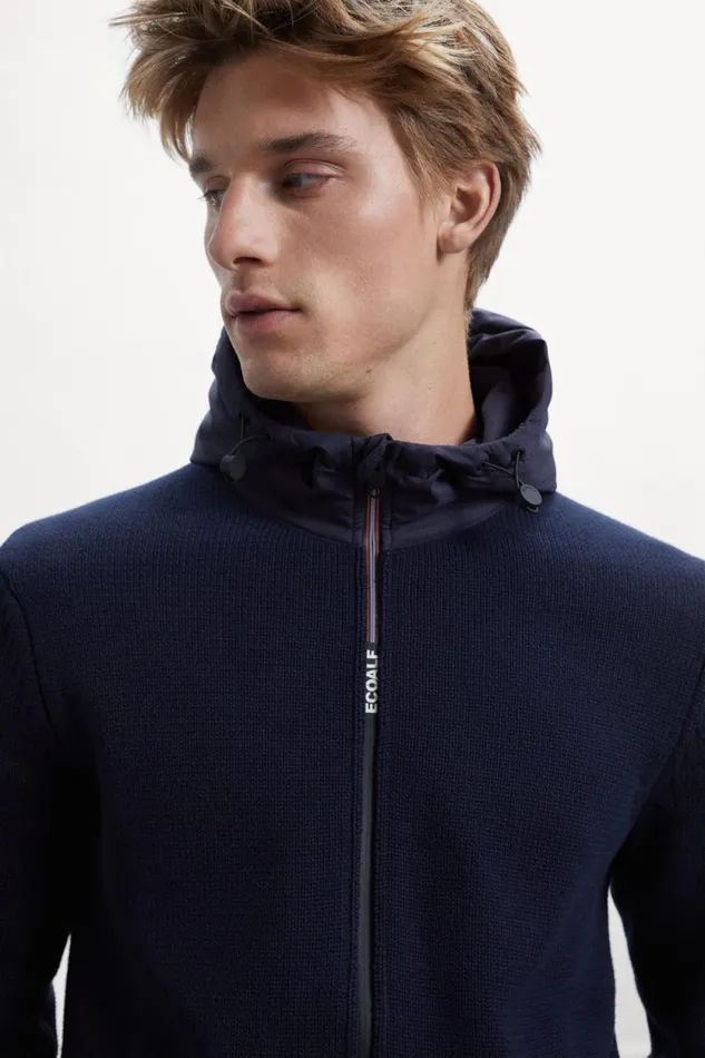 Men Blue Lesca Knitted Jumper Ecoalf Knitwear